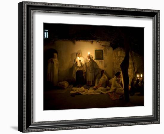 Ethiopian Orthodox Christian Pilgrims Gather for Procession of Holy Fire, Church of Holy Sepulcher-null-Framed Photographic Print