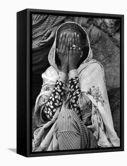 Ethiopian Woman Covering Her Face with Her Hands-Alfred Eisenstaedt-Framed Premier Image Canvas