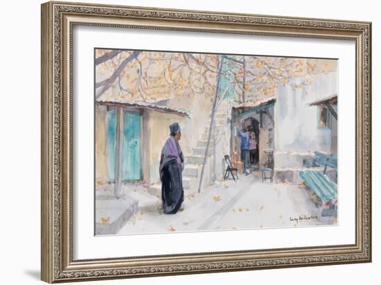 Ethiopians on the Church of the Holy Sepulchre, Jerusalem, 2019 (W/C on Paper)-Lucy Willis-Framed Giclee Print