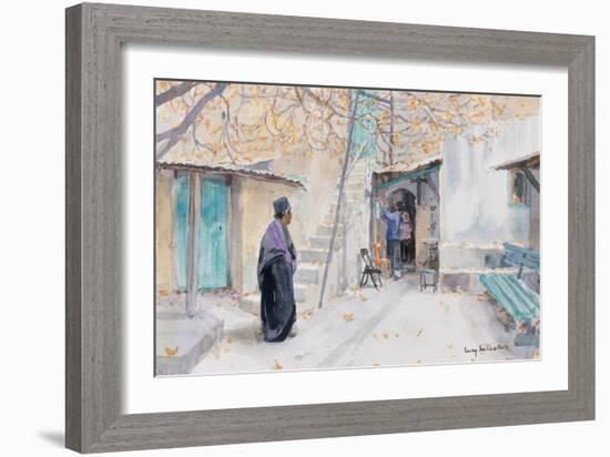 Ethiopians on the Church of the Holy Sepulchre, Jerusalem, 2019 (W/C on Paper)-Lucy Willis-Framed Giclee Print