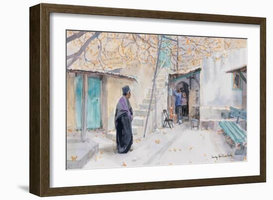 Ethiopians on the Church of the Holy Sepulchre, Jerusalem, 2019 (W/C on Paper)-Lucy Willis-Framed Giclee Print