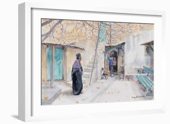 Ethiopians on the Church of the Holy Sepulchre, Jerusalem, 2019 (W/C on Paper)-Lucy Willis-Framed Giclee Print