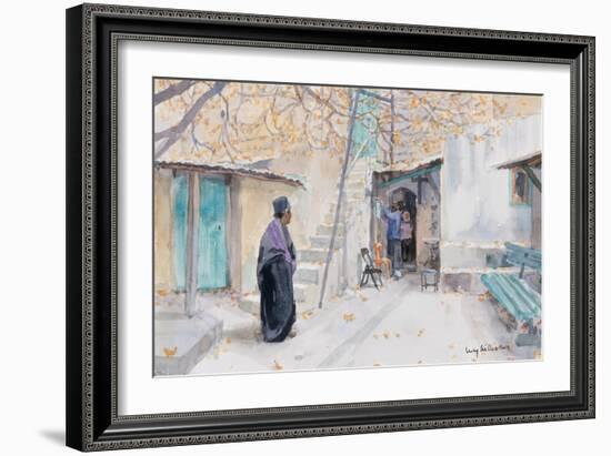 Ethiopians on the Church of the Holy Sepulchre, Jerusalem, 2019 (W/C on Paper)-Lucy Willis-Framed Giclee Print