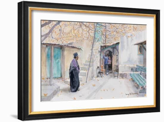 Ethiopians on the Church of the Holy Sepulchre, Jerusalem, 2019 (W/C on Paper)-Lucy Willis-Framed Giclee Print