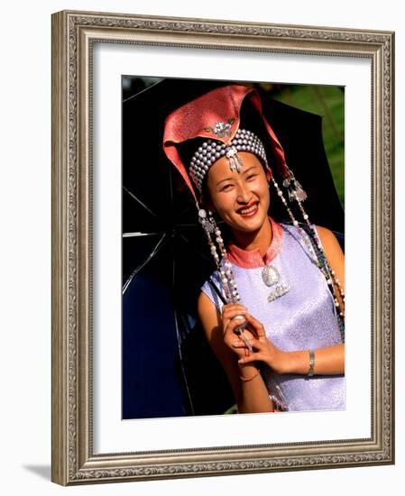 Ethnic Dancer in Traditional Costume in Kumming, Yunnan, China-Bill Bachmann-Framed Photographic Print