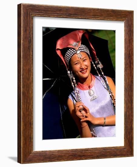 Ethnic Dancer in Traditional Costume in Kumming, Yunnan, China-Bill Bachmann-Framed Photographic Print