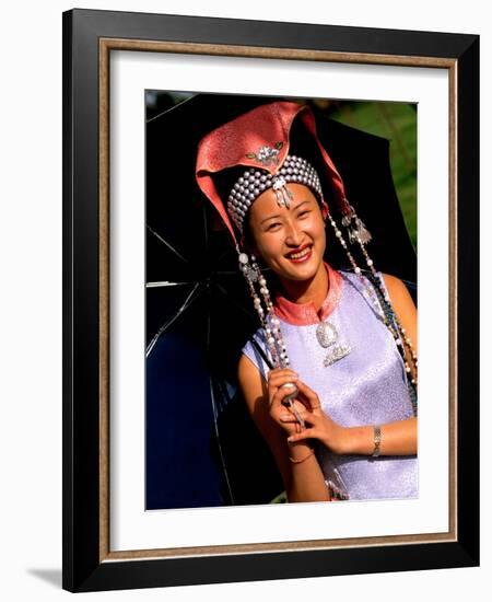 Ethnic Dancer in Traditional Costume in Kumming, Yunnan, China-Bill Bachmann-Framed Photographic Print