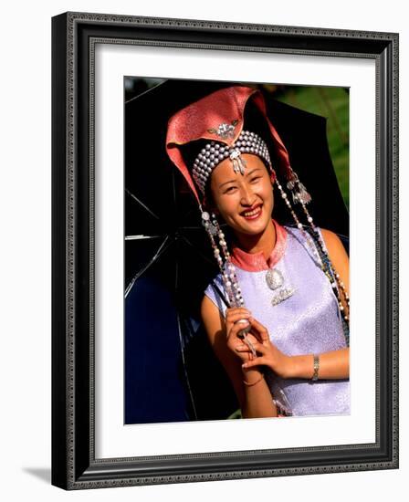 Ethnic Dancer in Traditional Costume in Kumming, Yunnan, China-Bill Bachmann-Framed Photographic Print