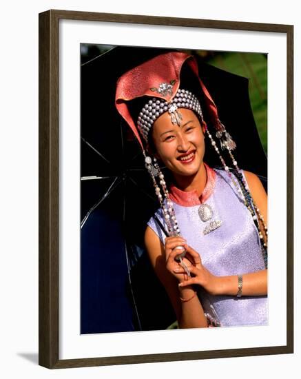 Ethnic Dancer in Traditional Costume in Kumming, Yunnan, China-Bill Bachmann-Framed Photographic Print