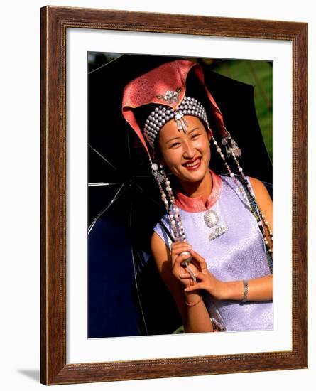 Ethnic Dancer in Traditional Costume in Kumming, Yunnan, China-Bill Bachmann-Framed Photographic Print