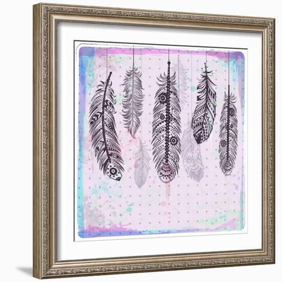 Ethnic Dream Catcher-transiastock-Framed Art Print