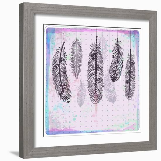 Ethnic Dream Catcher-transiastock-Framed Art Print