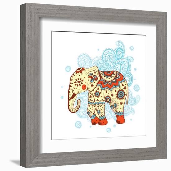 Ethnic Elephant-transiastock-Framed Art Print