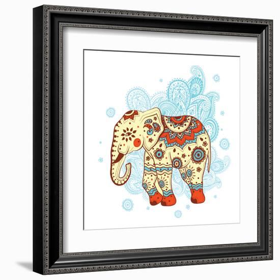 Ethnic Elephant-transiastock-Framed Art Print