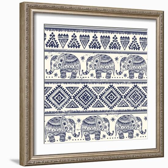 Ethnic Elephant-transiastock-Framed Art Print