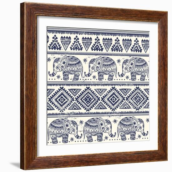 Ethnic Elephant-transiastock-Framed Art Print