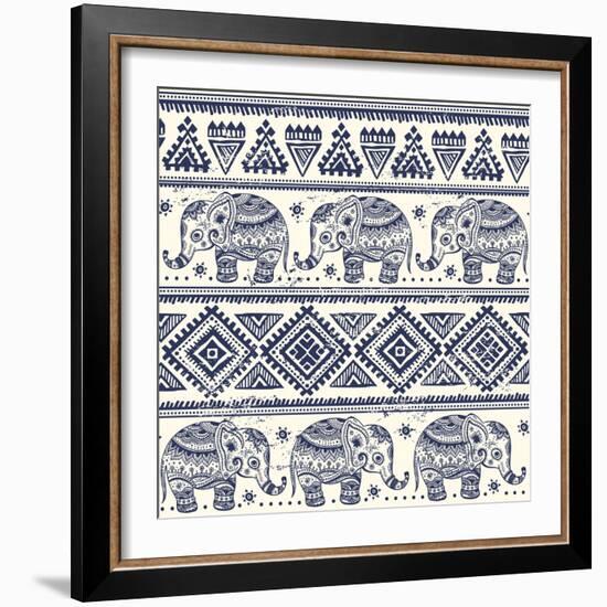 Ethnic Elephant-transiastock-Framed Art Print