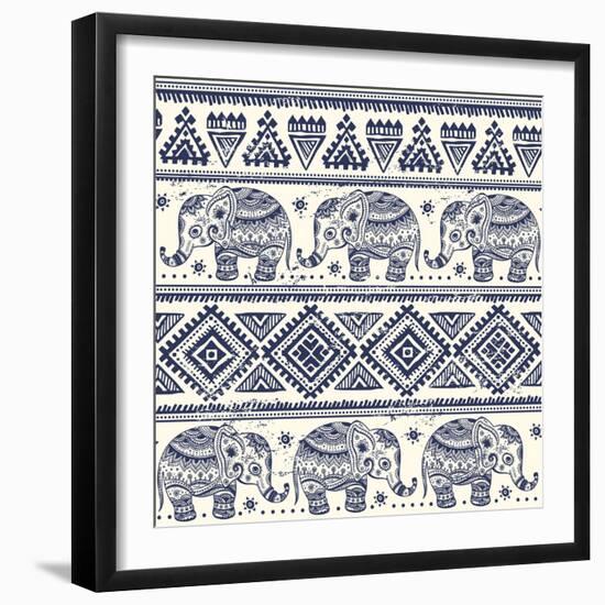 Ethnic Elephant-transiastock-Framed Art Print