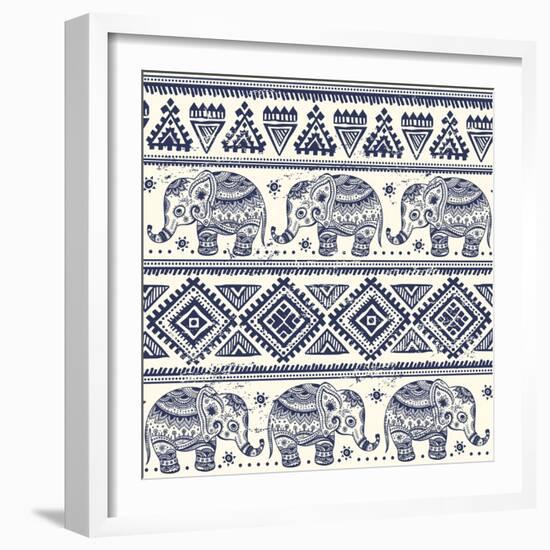 Ethnic Elephant-transiastock-Framed Art Print