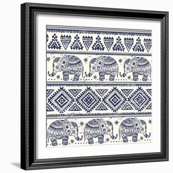 Ethnic Elephant-transiastock-Framed Art Print