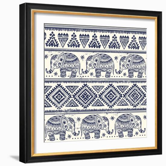 Ethnic Elephant-transiastock-Framed Art Print