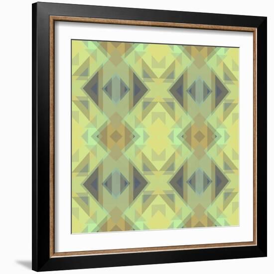 Ethnic Pattern Lemon Yellow-Cora Niele-Framed Photographic Print