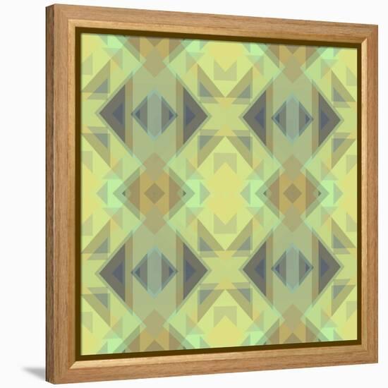 Ethnic Pattern Lemon Yellow-Cora Niele-Framed Stretched Canvas