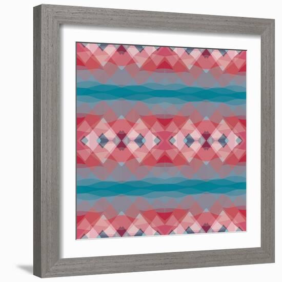 Ethnic Pattern Red Blue-Cora Niele-Framed Photographic Print