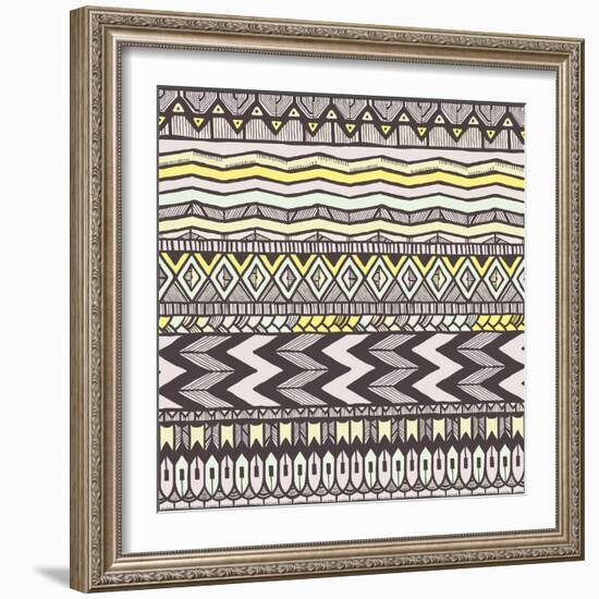 Ethnic Seamless Pattern-evdakovka-Framed Art Print