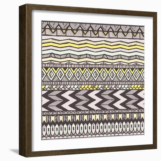 Ethnic Seamless Pattern-evdakovka-Framed Art Print