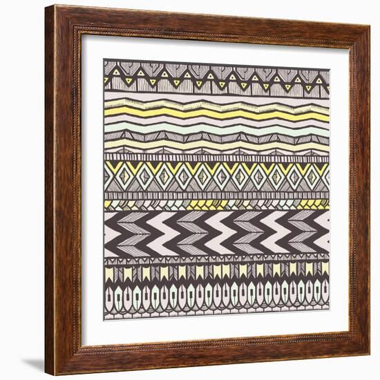 Ethnic Seamless Pattern-evdakovka-Framed Art Print