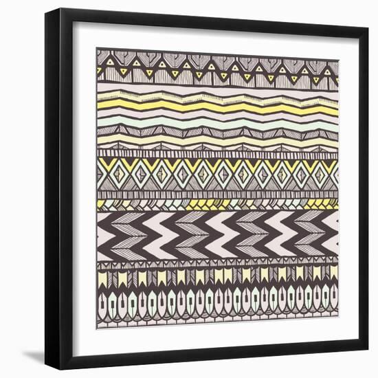 Ethnic Seamless Pattern-evdakovka-Framed Art Print