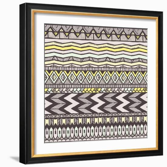 Ethnic Seamless Pattern-evdakovka-Framed Art Print