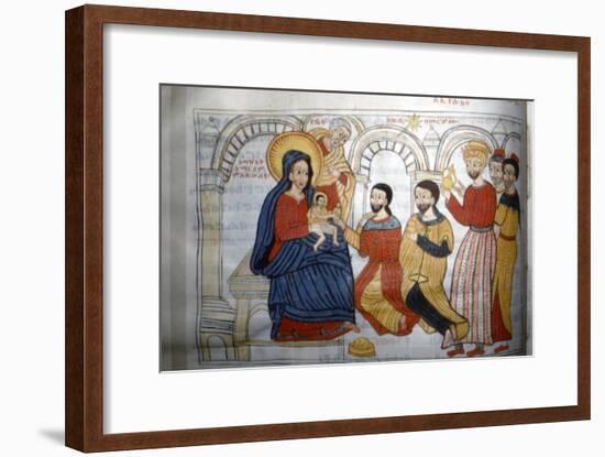 Ethopian Manuscript Illustration of the 'Adoration of the Magi', c1664-1667-Unknown-Framed Giclee Print