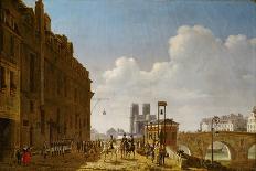 The Entrance to the Musee De Louvre and St. Louis Church, 1822-Etienne Bouhot-Framed Giclee Print