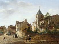 The Entrance to the Musee De Louvre and St. Louis Church, 1822-Etienne Bouhot-Framed Giclee Print