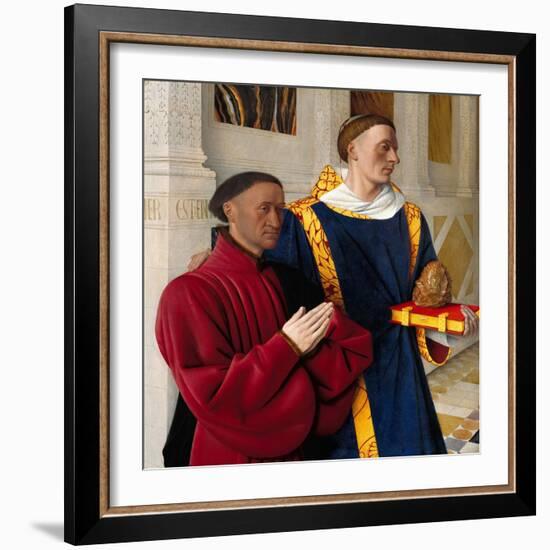 Étienne Chevalier with Saint Stephen, Ca 1454-Jean Fouquet-Framed Giclee Print