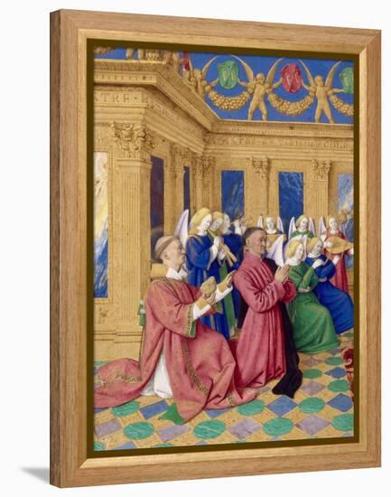 Étienne Chevalier with Saint Stephen, Ca 1455-Jean Fouquet-Framed Premier Image Canvas