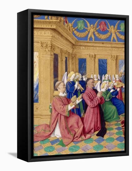 Étienne Chevalier with Saint Stephen, Ca 1455-Jean Fouquet-Framed Premier Image Canvas