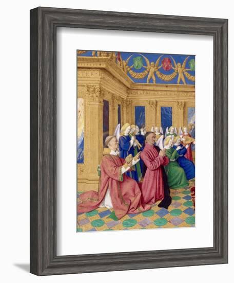 Étienne Chevalier with Saint Stephen, Ca 1455-Jean Fouquet-Framed Giclee Print