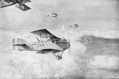 Three-Seated Aeroplane on a Photographic Mission, Protected by a Spad Fighter Aircraft, 1918-Etienne Cournault-Premier Image Canvas