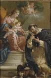 The Virgin and Child Giving the Rosary to St. Dominic-Etienne Parrocel-Framed Premium Giclee Print