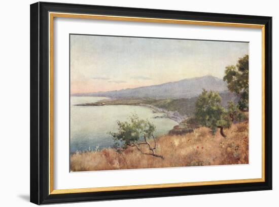 Etna, Giardini, and Schiso from Taormina-Alberto Pisa-Framed Giclee Print