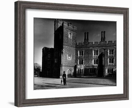 Eton Student Wearing Traditional Tails and Topper in Weston Yard Which Houses Seventy Scholars-Margaret Bourke-White-Framed Photographic Print