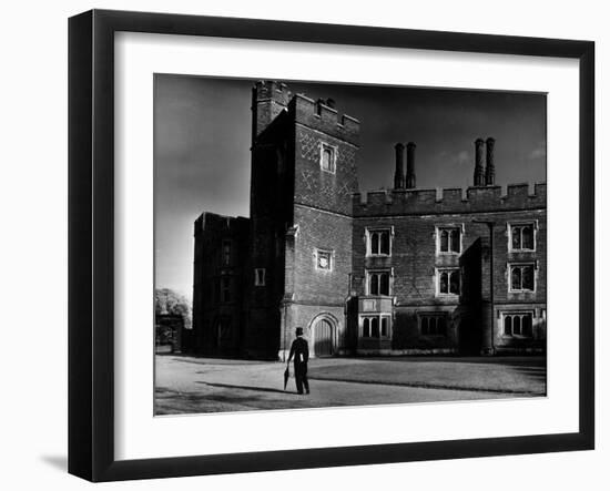 Eton Student Wearing Traditional Tails and Topper in Weston Yard Which Houses Seventy Scholars-Margaret Bourke-White-Framed Photographic Print
