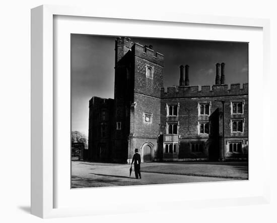 Eton Student Wearing Traditional Tails and Topper in Weston Yard Which Houses Seventy Scholars-Margaret Bourke-White-Framed Photographic Print