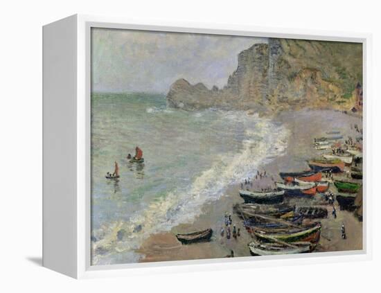 Etretat, Beach and the Porte D'Amont, 1883-Claude Monet-Framed Premier Image Canvas