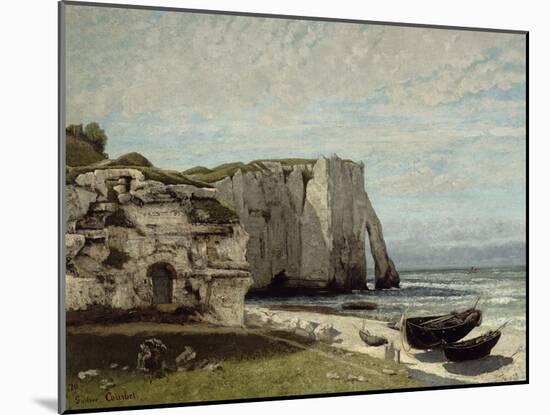 Etretat Cliffs-Gustave Courbet-Mounted Giclee Print