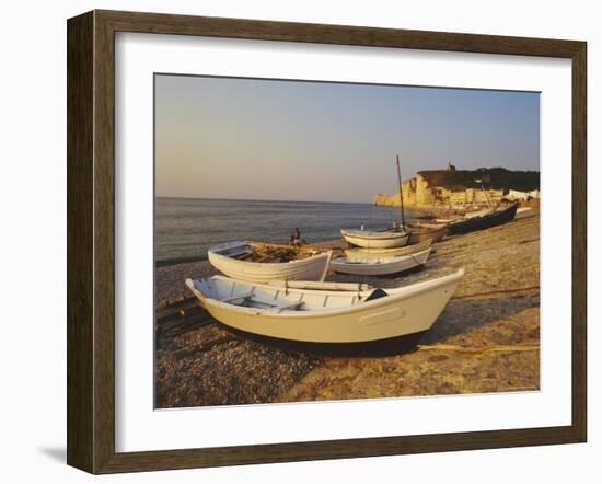 Etretat, Falaise d'Amont, Normandy, France, Europe-David Hughes-Framed Photographic Print