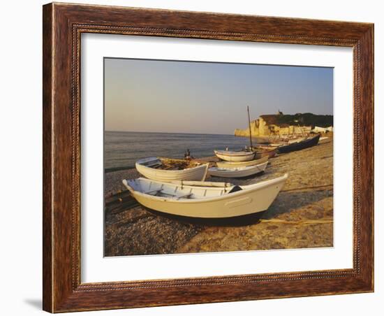 Etretat, Falaise d'Amont, Normandy, France, Europe-David Hughes-Framed Photographic Print